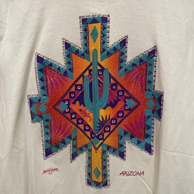 Vintage Nathan Richard s 1992 Single Stitch Arizona T-Shirt XL Puff Paint Zuni