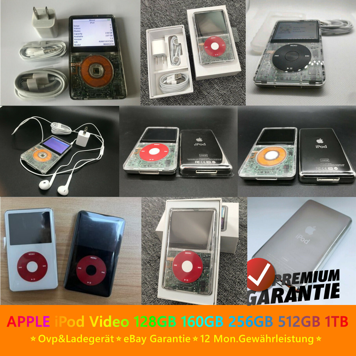 Apple iPod Classic 第5世代 SSD 128GB ✓Apple iPod Classic Video 5. Generation 5G SSD 128GB 256GB 512GB