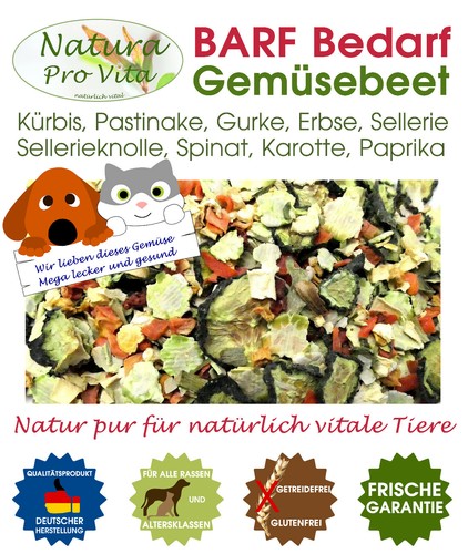 Barfgemüse Hund glutenfrei getreidefrei deutsche Top Qualität Natura ProVita 3kg - Bild 5 von 8