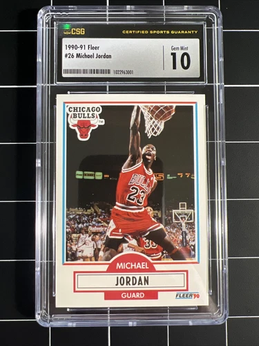 1990 FLEER #26 MICHAEL JORDAN BULLS HOF CSG 10