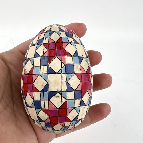 Jim Shore Quilt Quilted Easter Egg Pink Blue Red Heartwood Creek Enesco 2004 - Picture 2 of 9