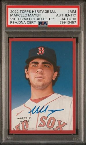 2022 Heritage ML Marcelo Mayer Red 1/1 Auto 1953 Reprint PSA/DNA 10 Red Sox