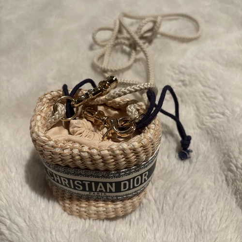 Christian Dior Mini Sac Seau Paille Raphia Pochette VIP Nouveauté / GWP Neuf Et RARE