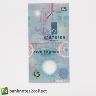 NORTHERN IRELAND: 1 x 5 Pound Northern Bank Polymer Commemorative Banknote.