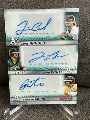  Jamie Arnold Tommy White Shotaro Morii 2025 Bowman Best Triple Auto /75 A s