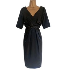 Bnwt NEW Holly Willoughby Dress Size 10 Black Satin Cocktail Party Evening Opera