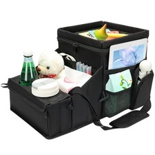 Car Seat Organizer, Backseat Car Organizer with Cup Holders for Kids and Black
