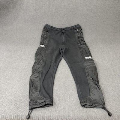 Jordan Sweatpants Mens Large Black Fleece Hybrid Zip Pockets Drawcord Cuffs