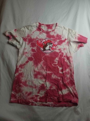 Buc-ee's Beaver Nuggets T-Shirt Mens M Pink White Tie Dye Americana Festivalwear