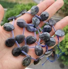 20pcs Natural Labradorite Gems DIY Faceted Beads Pendants Love Luck Amulet