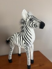 Hansa 12" Handcrafted Realistic Zebra Plush Excellent Condition