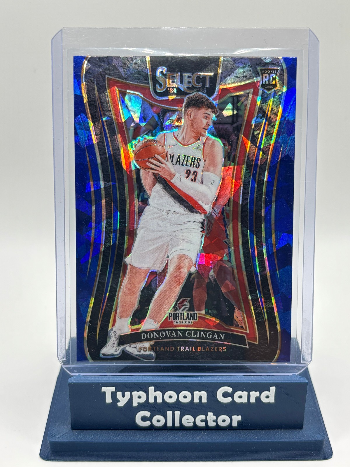 2024-25 Panini Select - Mezzanine Donovan Clingan #390 Blue Cracked Ice Prizm...