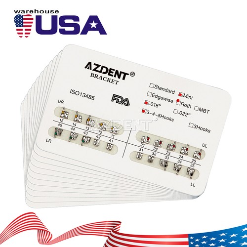 AZDENT Dental Kieferorthopädische Metall Brackets Zahnspange Mini Roth 0,018 3-4-5/3 Haken  - Bild 20 von 21
