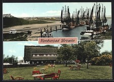 Wremen / Nordseebad, Pension mit Garten, Hafen, Ansichtskarte 