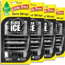 New 4 Pieces Set Car Vent Air Freshener Wrap Long Lasting Scent Black Ice New
