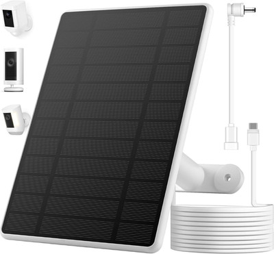 Solar Panel for Ring Camera, 6W Solar Charger Compatible with Rings Spotlight Ca