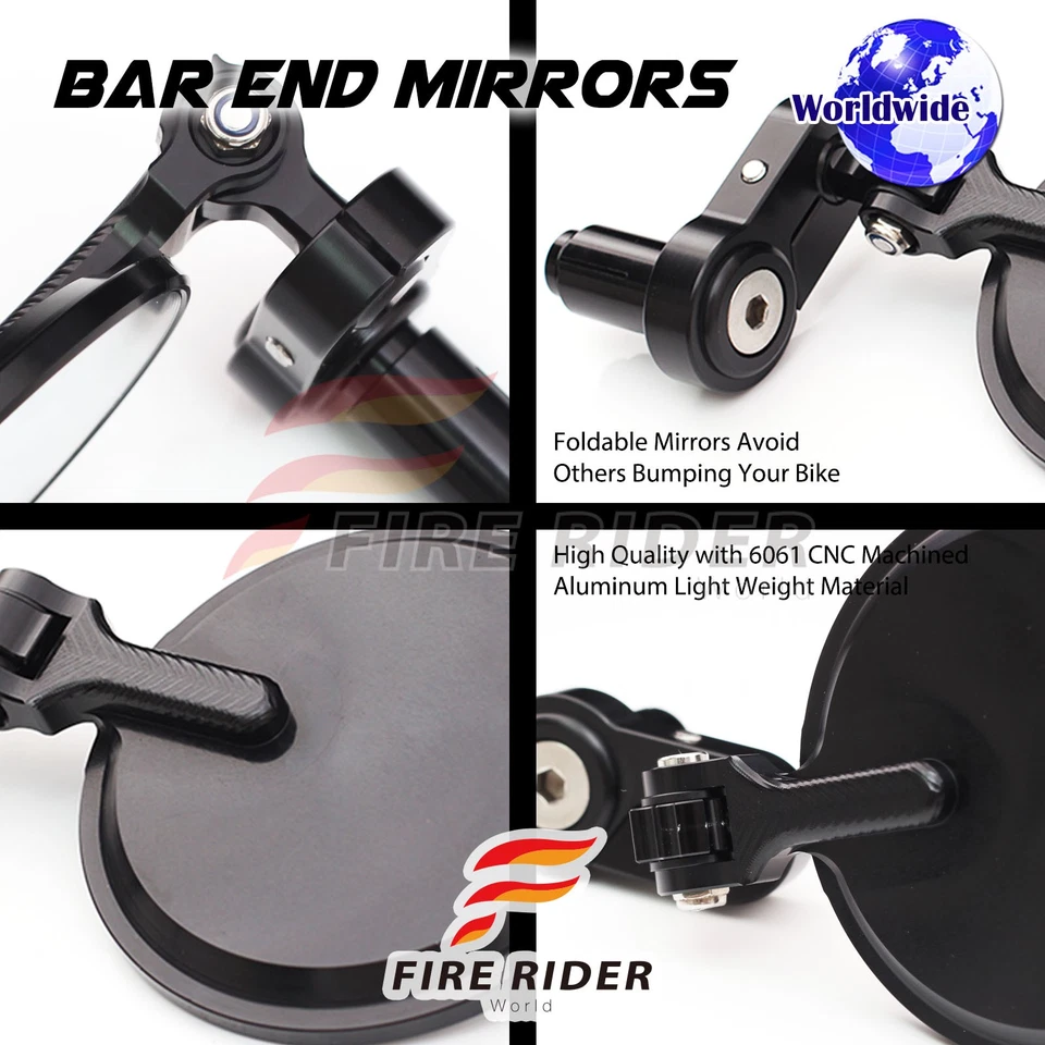 Espejos retrovisores de extremo de barra plegables azules CNC NXP10 para Ducati Monster 695 07-08 Foto 2 de 4