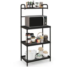 4-Tier Baker's Rack Microwave Oven Rack Shelves Kitchen Storage Organizer Black