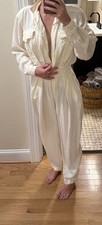 Foxy Lady Vintage Ivory Cotton Twill Collared...
