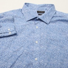 Lauren Ralph Lauren Shirt Mens 19 34/35 Paisley Performance Stretch Big Fit
