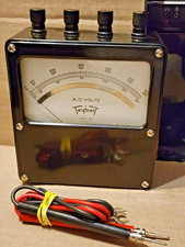 Vintage Triplett AC Volts Meter Model 635 Made in USA with Cables + Free ship