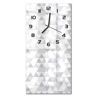 Wanduhr Aus GehäRtetem Glas Glasuhr Graue Dreiecke Schwarze Zeiger 30X60 Cm