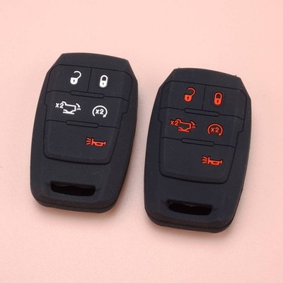 2pcs Silicone Remote Smart Key Fob Case Cover Skin Fits For Ram 2500 4500 5500