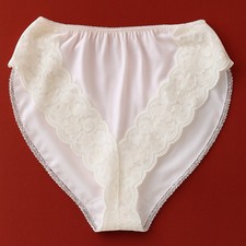 VTG JC Penney Pink Nylon Lace Panties Large 16-18 USA Granny Silky Satin Sheer