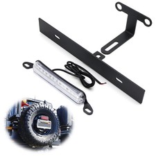 Rear Spare Tire Mount License Plate Bracket W Led Light For 07-17 Jeep Wrangler
