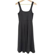 Quince Women Flowknit Breeze Fit & Flare Dress Black Basic Sleeved S