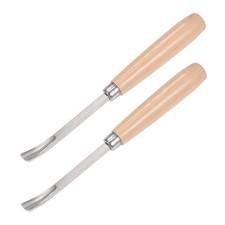9mm Tip 6.5" Length Carbon Steel Curved Half-round Wood Carving Chisels 2pcs