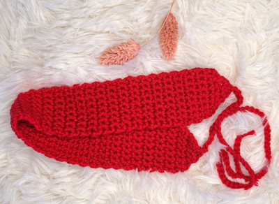 Homemade Red Yarn Crochet Headband