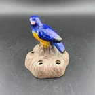 Vintage Brush McCoy Pottery Flower Frog With Bluebird Holder Figurine Hand Paint