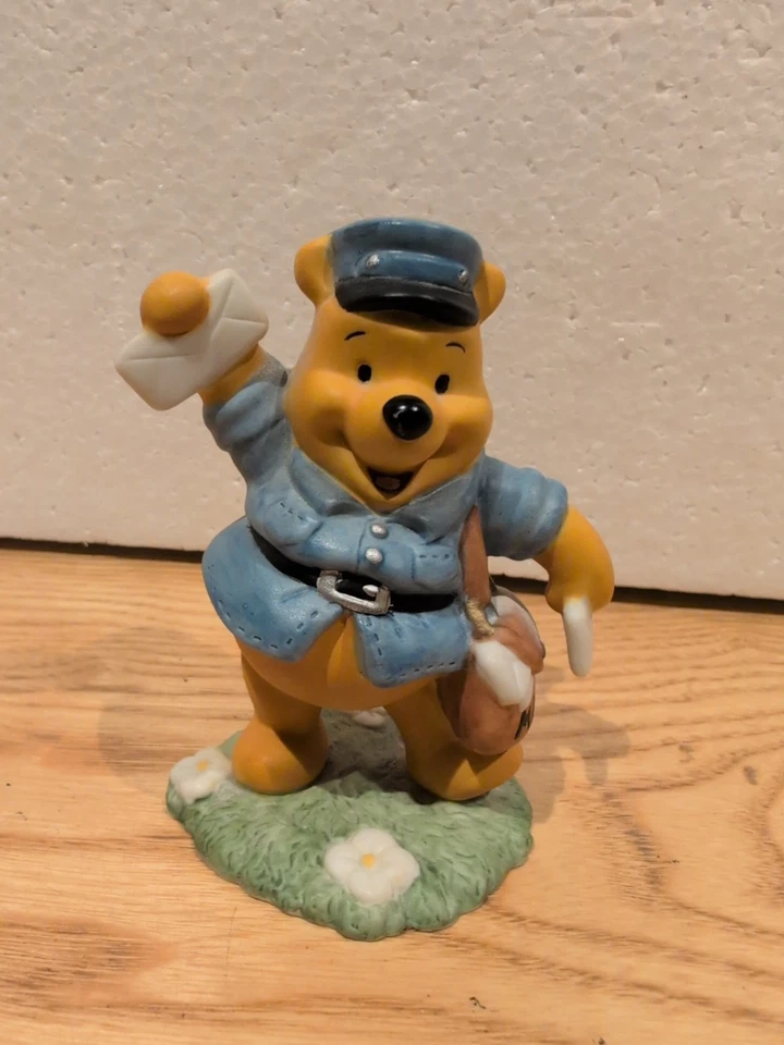 Disney Winnie the Pooh Rare Mailman Postal Worker Ceramic Porcelain Figurine - Image 2 of 4