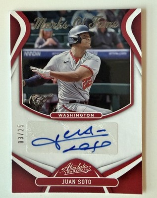 Juan Soto Autograph /25 Marks of Fame, Panini Absolute Baseball 2022