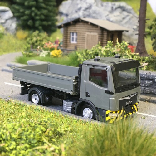 MAN TGM CC benne basculante tridirectionne, gris/jaune - HERPA 319577 - HO 1/87 | Zustand: Neuf