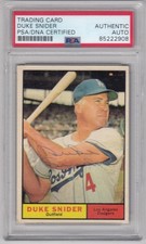 1961 Topps SIGNED AUTOGRAPHED Duke Snider Dodgers # 443 HOF PSA DNA