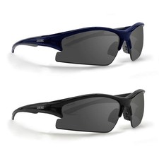 Epoch Eyewear Brodie Golf Sport Sunglasses 2 Pair Blue/Gray w/Smoke Black w/...