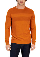 Club Room Lightweight Textured Men's Crewneck Sweater Color Maple Leaf NIB