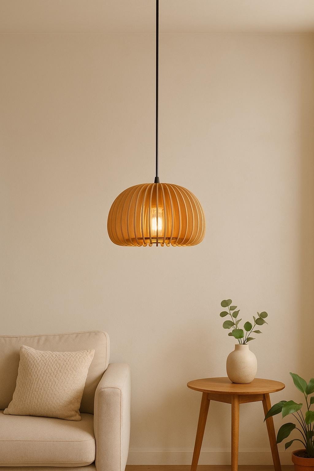 Suspension bambou tressé abat-jour anti-éblouissement pour grand salon
