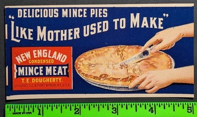 Vintage New England Mince Meat Pies Paper Advertisement
