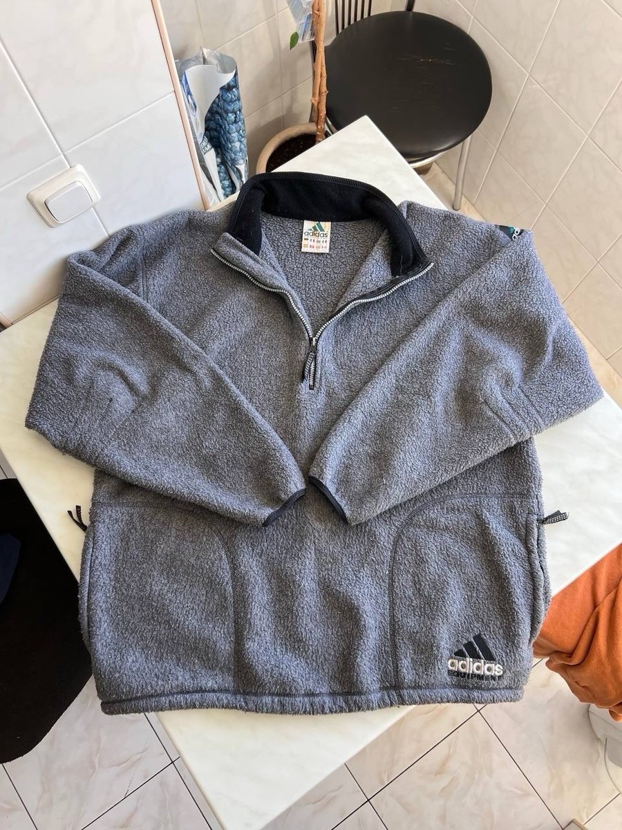 Vintage Adidas Equipment 90s Fleece Zip 1/4 Hoodie Anorac Jacket