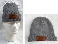 New Four Roses Bourbon Beanie Hat Leather Logo Gray Ribbed Acrylic