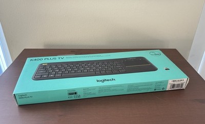 Logitech K400 Plus PC Connected to TV Wireless Touch Keyboard   New Open Box