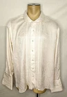 Vtg Mens Gerlin Rovoletto 100% silk ivory paisley dress shirt french cuff XL