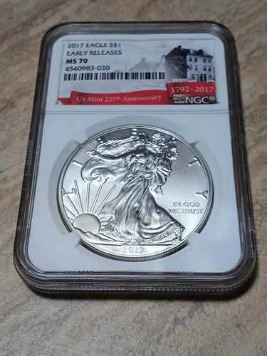 AMERICAN SILVER EAGLE 2017 1-OZ .999 SILVER COIN | NGC MS70  EARLY RELEASES