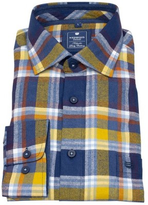Redmond Flanellhemd Comfort Fit kariert mehrfarbig