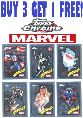 2025 Topps Chrome Marvel Comics BASE (BUY 3 GET  1) You Pick/Complete Your Set