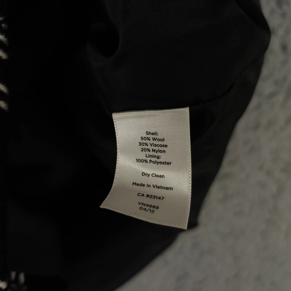 Falda Talbots Mujer 10 Negro Blanco Mezcla de Lana a Cuadros Forrada Lápiz Carrera Oficina Foto 4 de 4