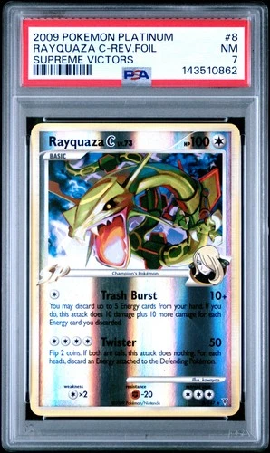 2009 POKEMON PLATINUM SUPREME VICTORS #8 RAYQUAZA C-REVERSE FOIL PSA 7